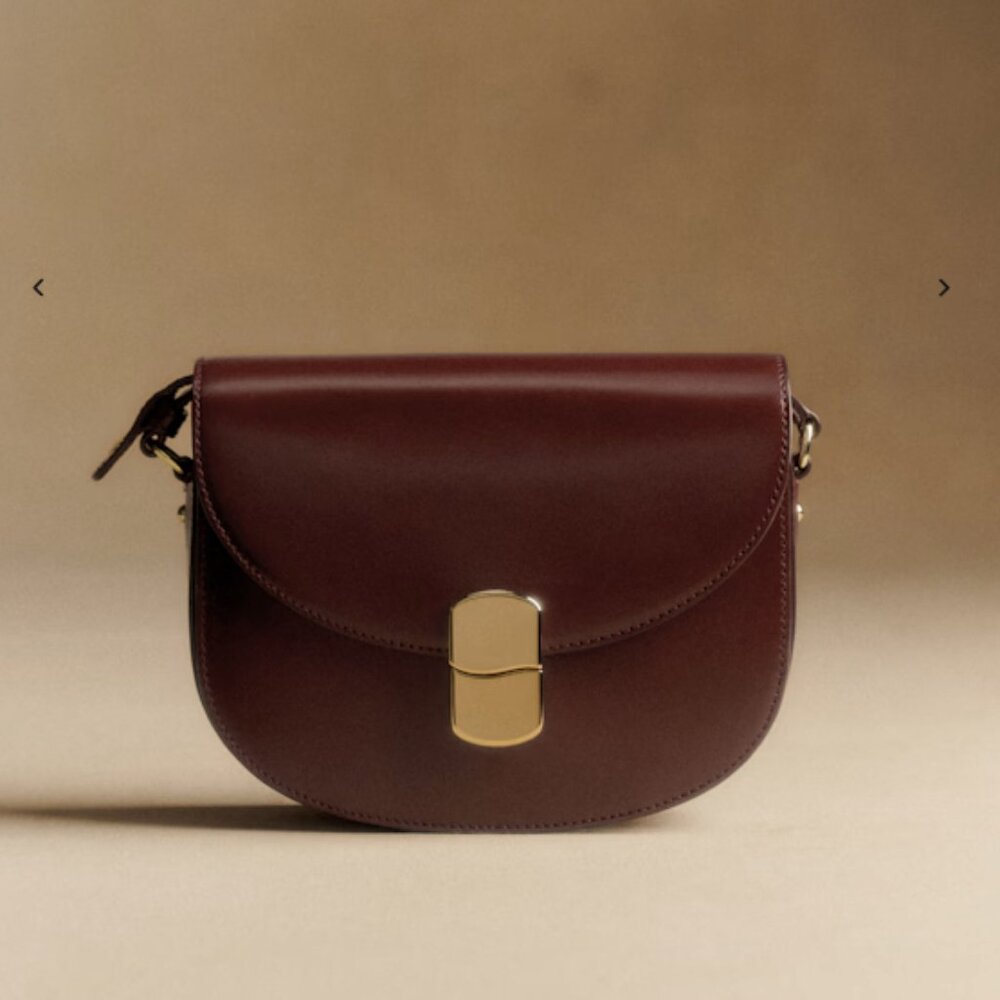 Sezane Claude Bag Glossy Burgundy - Size TU